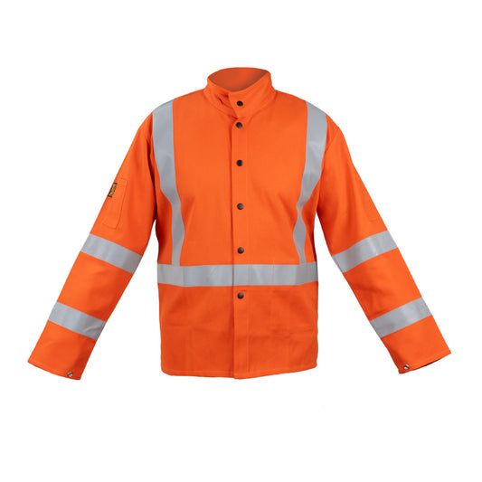 5602 PREMIUM LIGHTWEIGHT FR COTTON ORANGE 30'' JACKET WITH REFLECTIVE TAPE